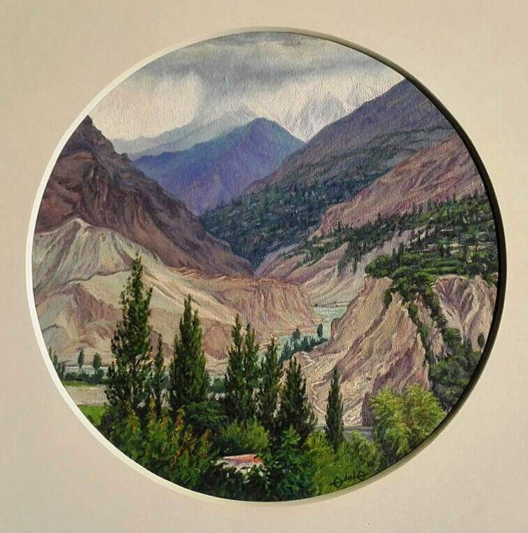 A breathtaking view of Hunza Valley, where rugged mountains and quiet nature a feeling of stepping into another world. Sold to Chris Cock, who shared a personal connection with Hunza from his years living there.
